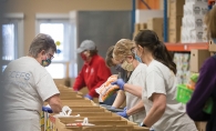 Christian Cupboard Emergency Food Shelf volunteers serving the community during the COVID-19 pandemic.