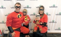 A family in costume as the Incredibles at Woodbury's Halloween Hoopla event.