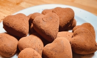 Heart-shaped chocolate truffles