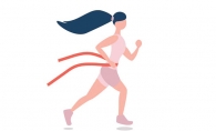 An illustration of a woman exercising.