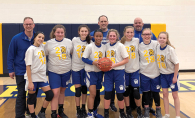 Basketball players at a sports summer camp in Woodbury.