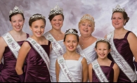 From left: Miss Woodbury Princess Megan Wolf, Little Miss Woodbury Princess Sammy Ogle, Miss Woodbury Lynnae Boe, Little Miss Woodbury Isabelle Fournier, Woodbury Senior Queen Karen Malone, Little Miss Woodbury Princess Faith Fogarty and Miss Woodbury Princess Maureen Oien. 