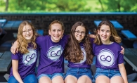 Four girls who participate in GirlOnward, a Woodbury nonprofit focused on giving girls leadership skills.