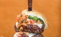 Grass-fed beef burger A burger made with grass-fed beef from Jerry's Foods in Edina.