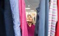 A woman browses the clothing at Woodbury Lutheran Church's Christian Closet.
