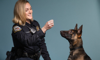 A Woodbury police officer trains a K-9 in the Canine Cadets program.