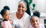 Monica Jones with her children