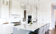 An all-white kitchen designed by Interior Impressions.