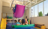 The sensory-friendly gym at Fraser Woodbury.