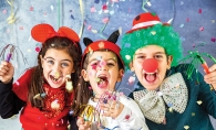 Kids celebrate at the Woodbury rec department's New Year's Eve Family Celebration at HealthEast Sports Center