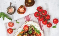 Burrata with Balsamic, Tomatoes and Basil