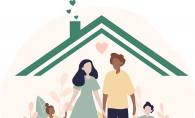 Illustration of family at home