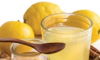 A tea to cure colds made from lemon, honey, ginger and other ingredients