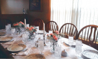 A table is set for a party celebrating the British royal family.