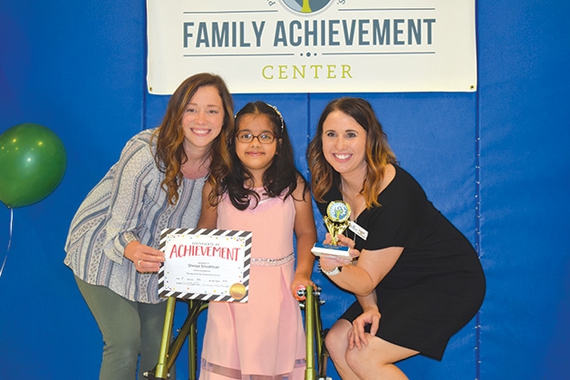 Ashley Lentz, Shreya Srivathsan and Cassie Madsen at the Family Achievement Center Awards Day