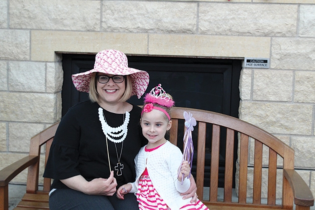 Two guests at Woodbury Recreation's spring tea party.