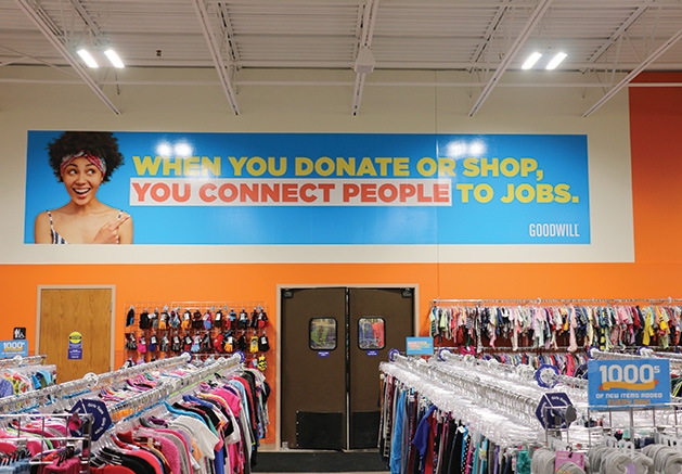 Scene from inside the new Goodwill 