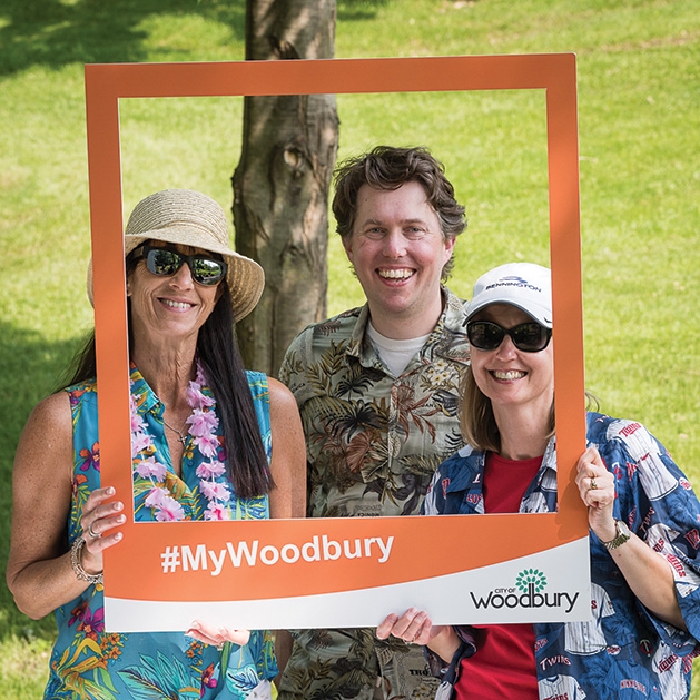 Anne Burt, Karl Batalden and Janelle Schmitz at the 33rd annual Woodbury Area Chamber of Commerce golf tournament.