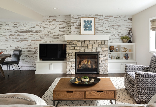 The remodeled basement of Mary Dutra's Woodbury home.