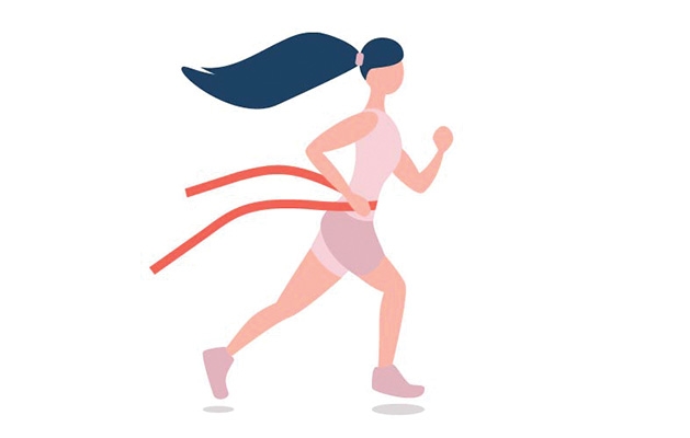 An illustration of a woman exercising.