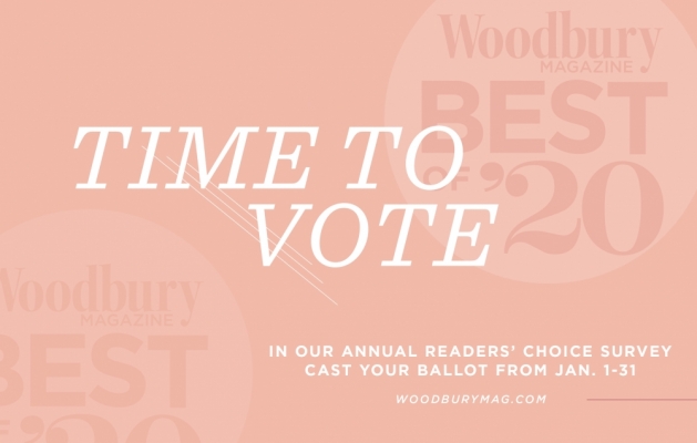 A graphic announcing voting for the 2020 Best of Woodbury Magazine readers' choice survey.