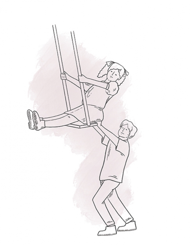 illustration of children swinging