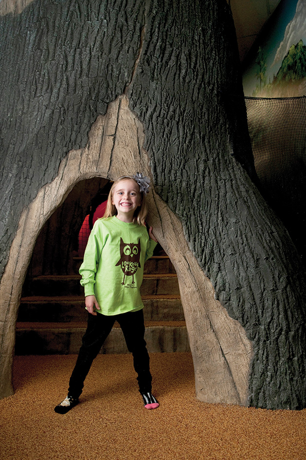 A child plays at Lookout Ridge.