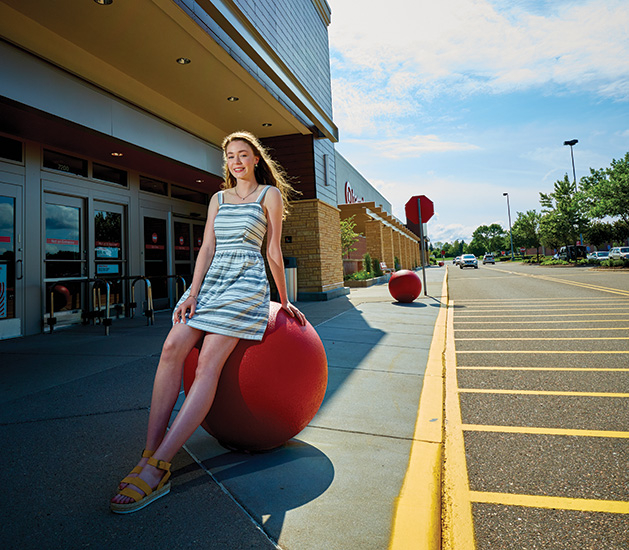Lily Swanson, Math & Science Academy Math & Science Academy student Lily Swanson poses in front of Target. She is a member of the 2019 Senior Spotlight