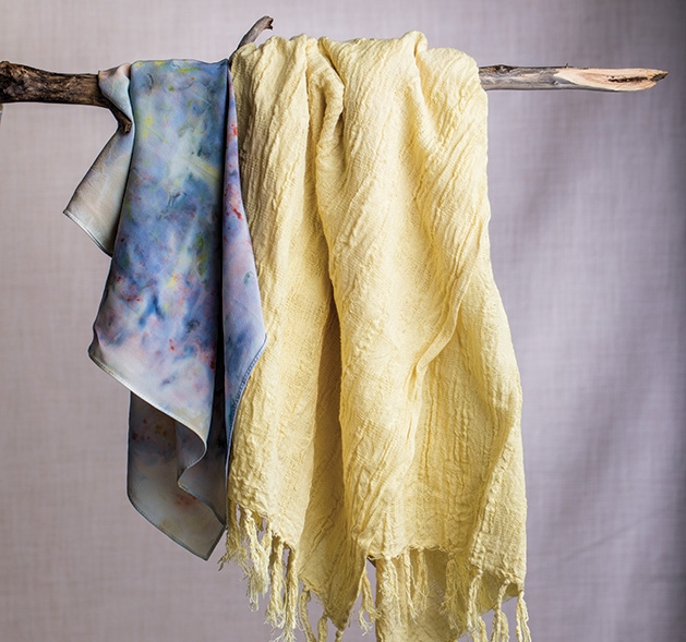 Dyed scarves from Naturally Dyed Goods