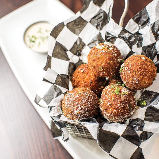 Bacon Mac ’n Cheese Balls from Hazelwood Food + Drink.