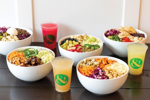 Salads, bowls and drinks from Crisp & Green.