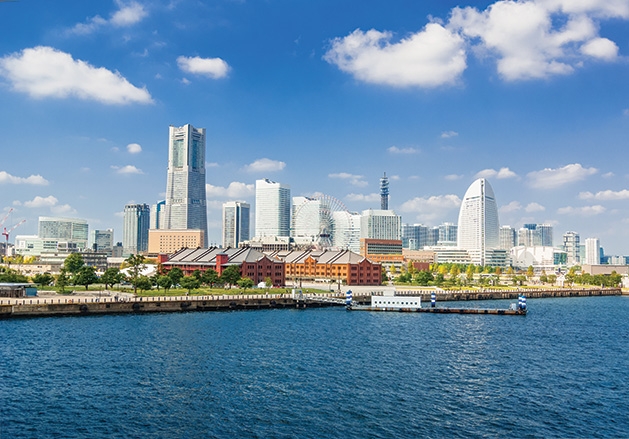 The skyline of Yokohama, Japan.