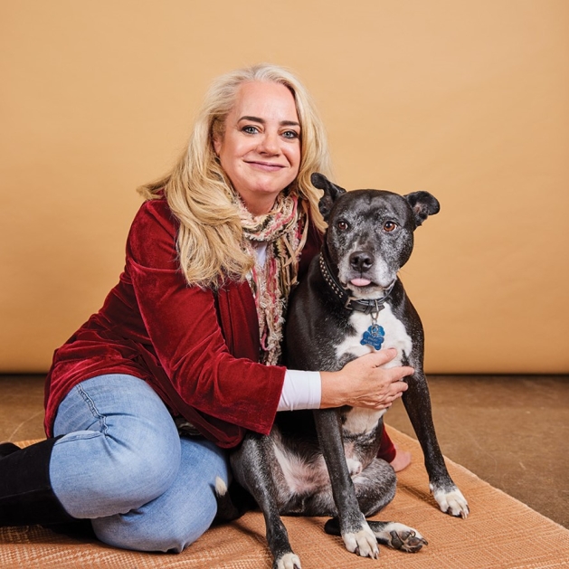 Jennifer Cheesman and her dog, Bosley.