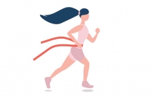 An illustration of a woman exercising.
