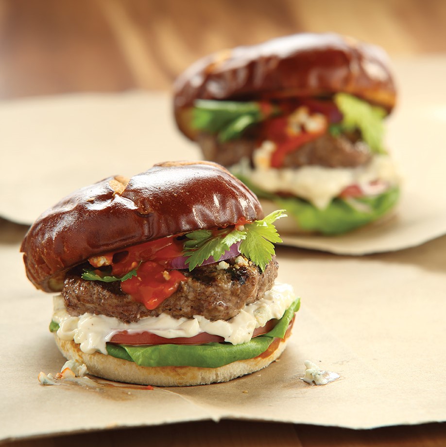 Buffalo Bison Burgers with Blue Cheese Aioli