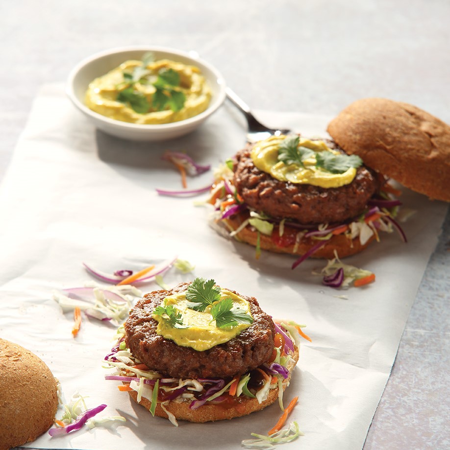 Plant-Based Curry Burger with Curry Mayo