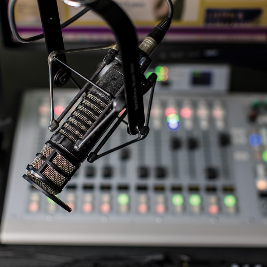 Microphone in the studio.