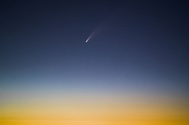 The comet Neowise in the sky above Woodbury.