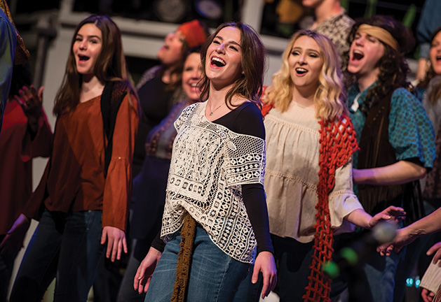 Performers sing at the dress rehearsal for Stars on Broadway.