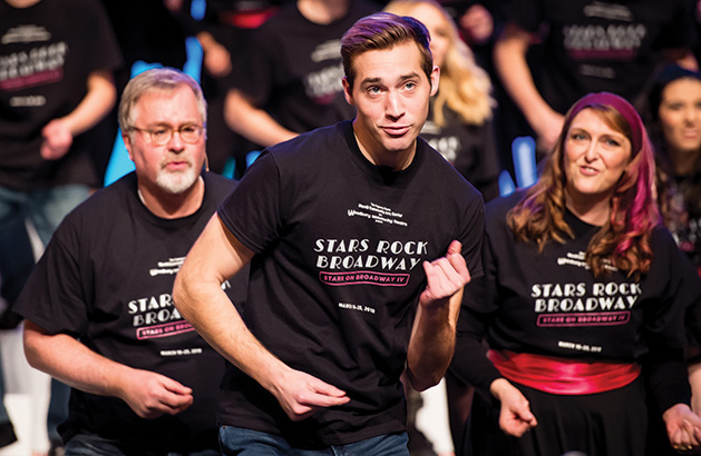 Performers dance at the dress rehearsal for Stars on Broadway